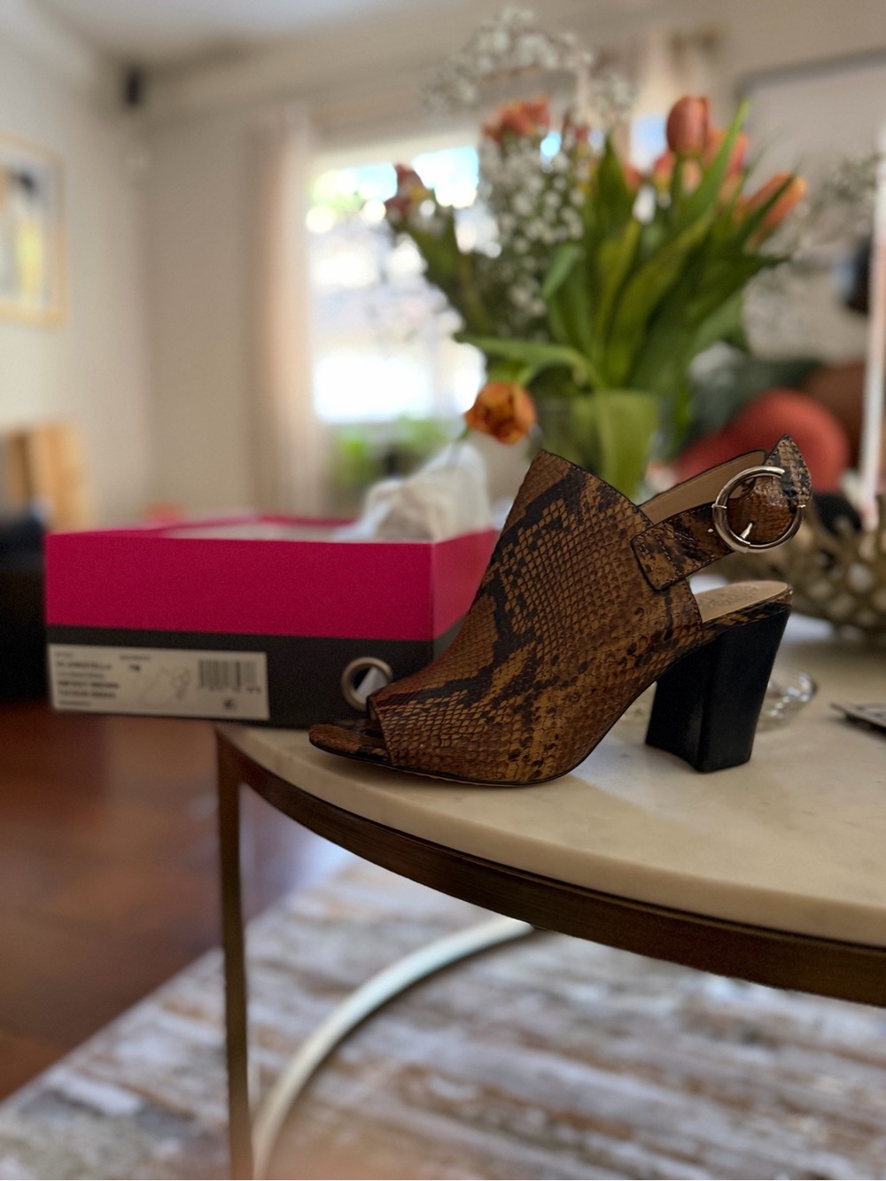 Vince Camuto Smokey Brown Tucson Snake Sandals